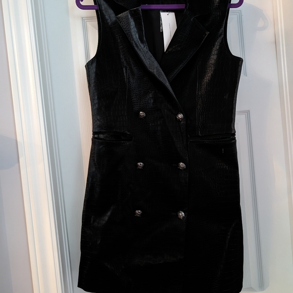 French Connection Faux leather Croc blazer Dreas Size 8 - Picture 4 of 11